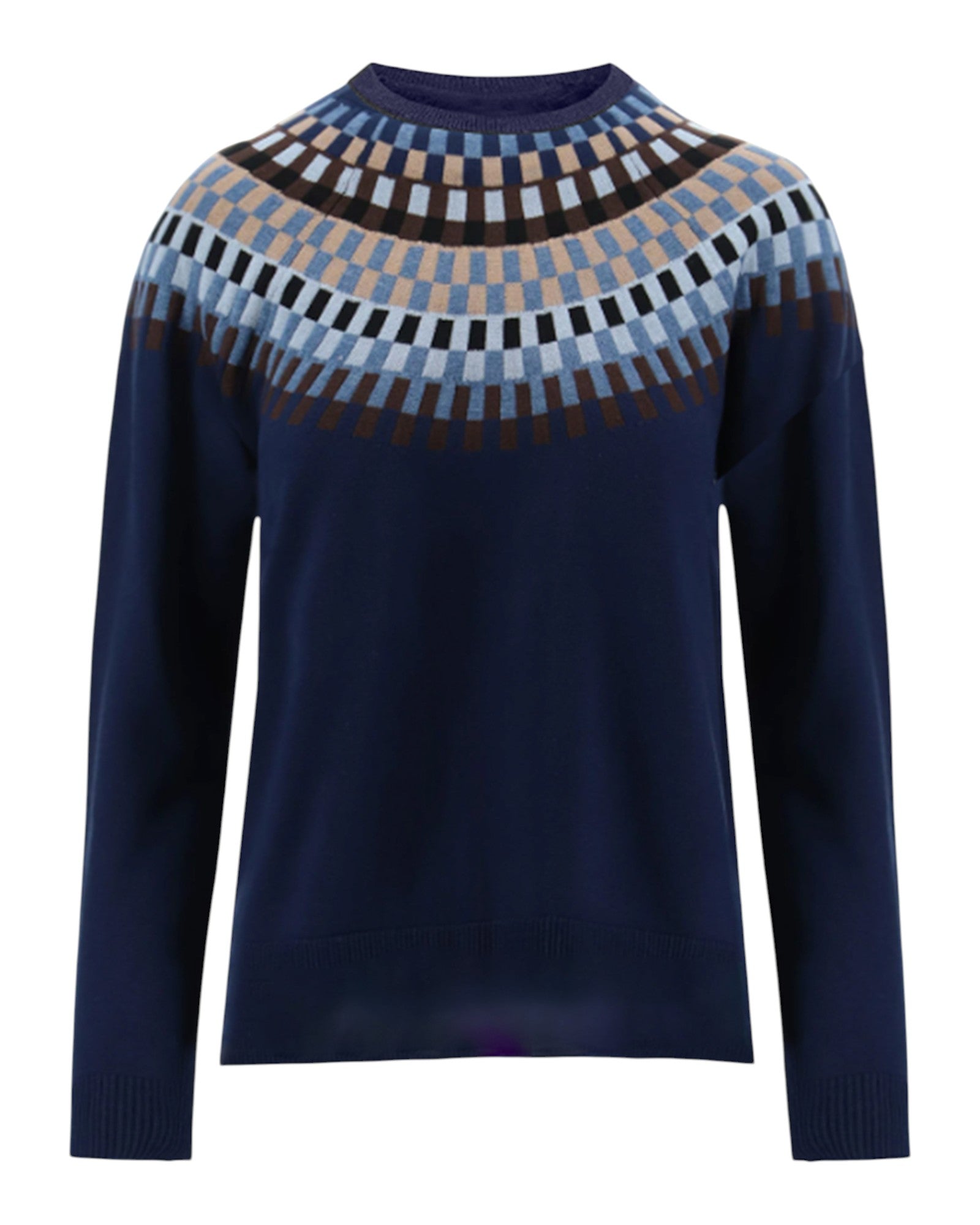 MODERN GEOMETRIC KNIT PULLOVER