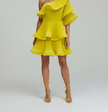 PLEATED ONE-SHOULDER MINI DRESS
