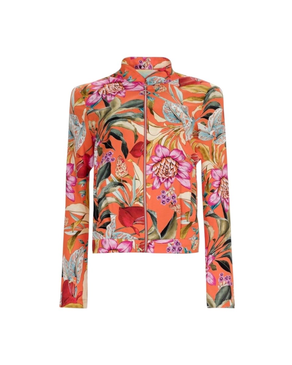 TROPICAL FLORAL ZIP JACKET