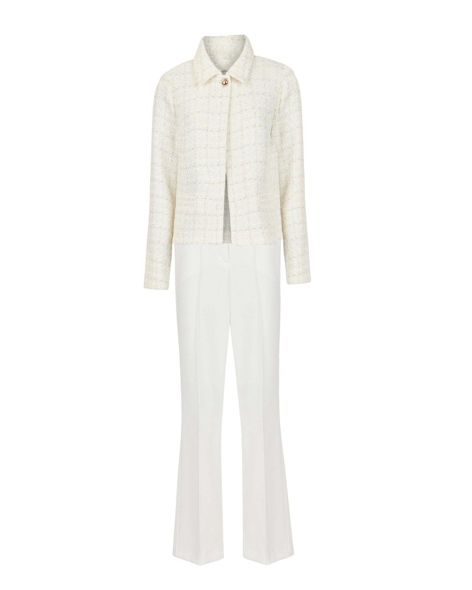 TEXTURED TAILORED TWO-PIECE SET