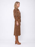 STUDDED SHEARLING-STYLE CROPPED JACKET