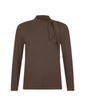 LONG SLEEVE TIE-NECK SWEATER