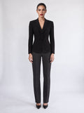 ROSETTE-CLOSURE SHAWL COLLAR JACKET