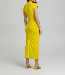 RUCHED CENTRE-SEAM JERSEY MAXI DRESS
