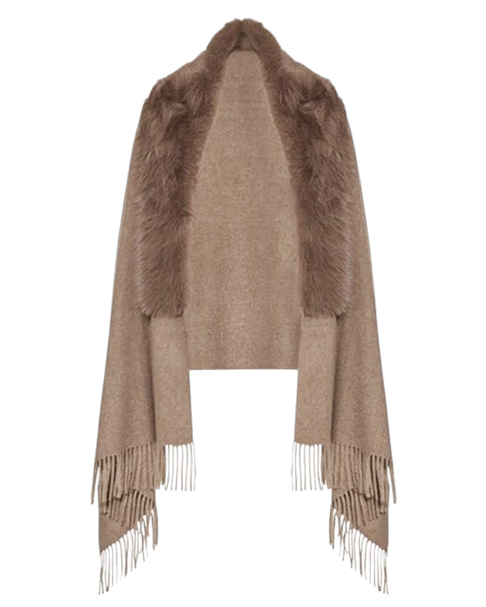 FRINGED CAPE JACKET