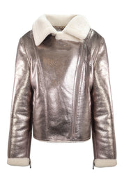 METALLIC SHEARLING JACKET