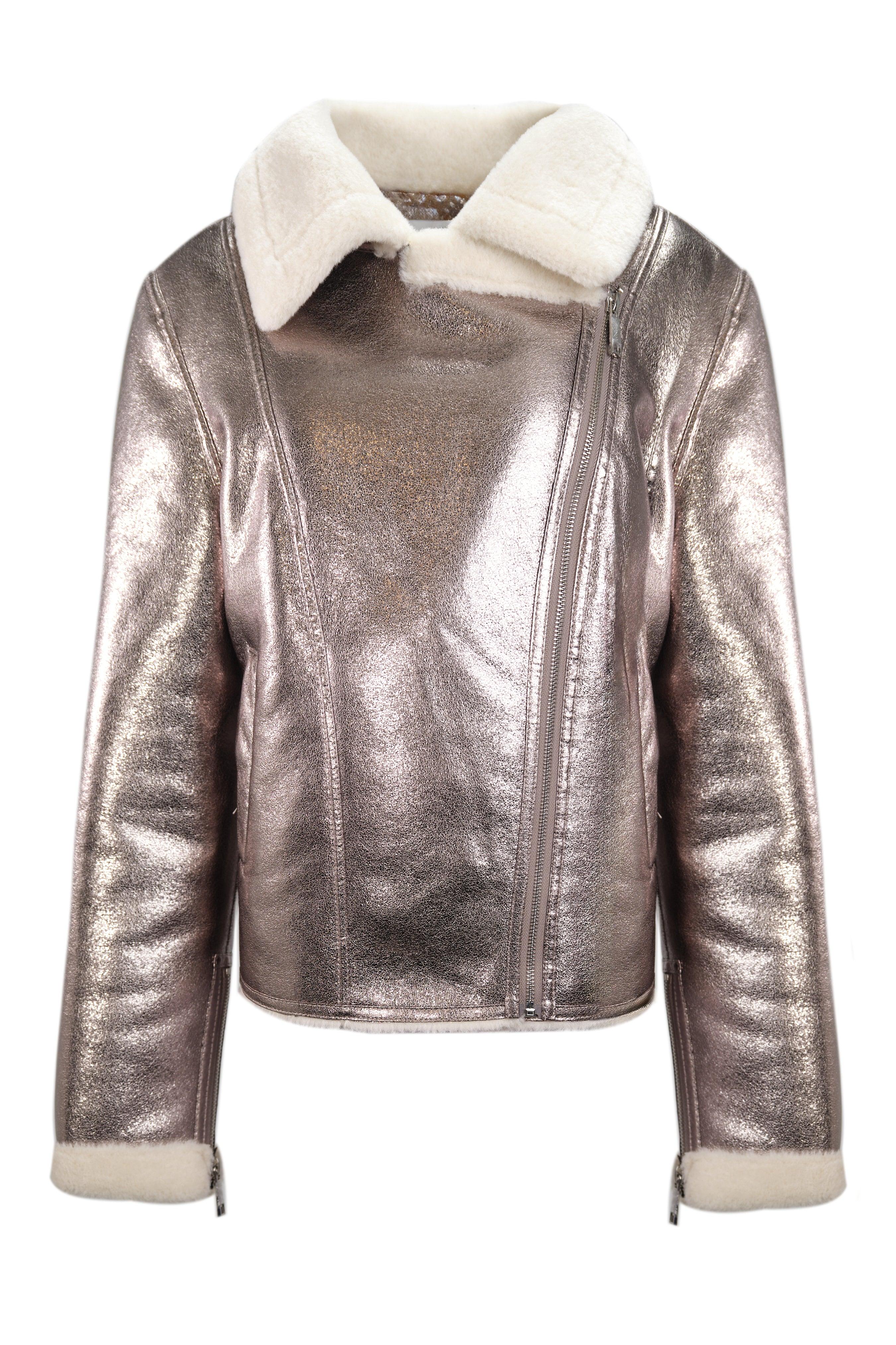 METALLIC SHEARLING JACKET