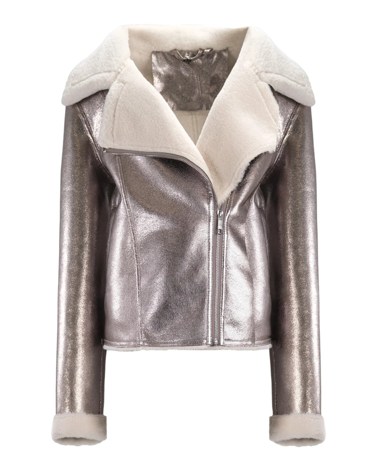 METALLIC SHEARLING JACKET
