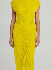 RUCHED CENTRE-SEAM JERSEY MAXI DRESS