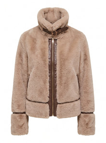 FAUX FUR AVIATOR-STYLE JACKET