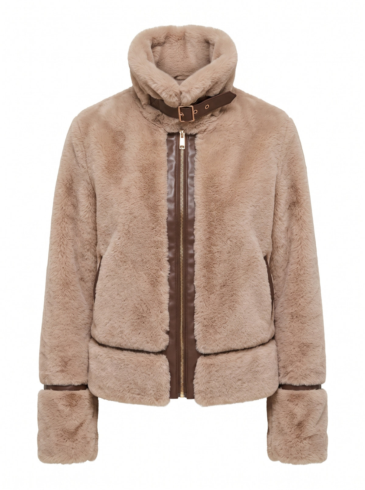 FAUX FUR AVIATOR-STYLE JACKET