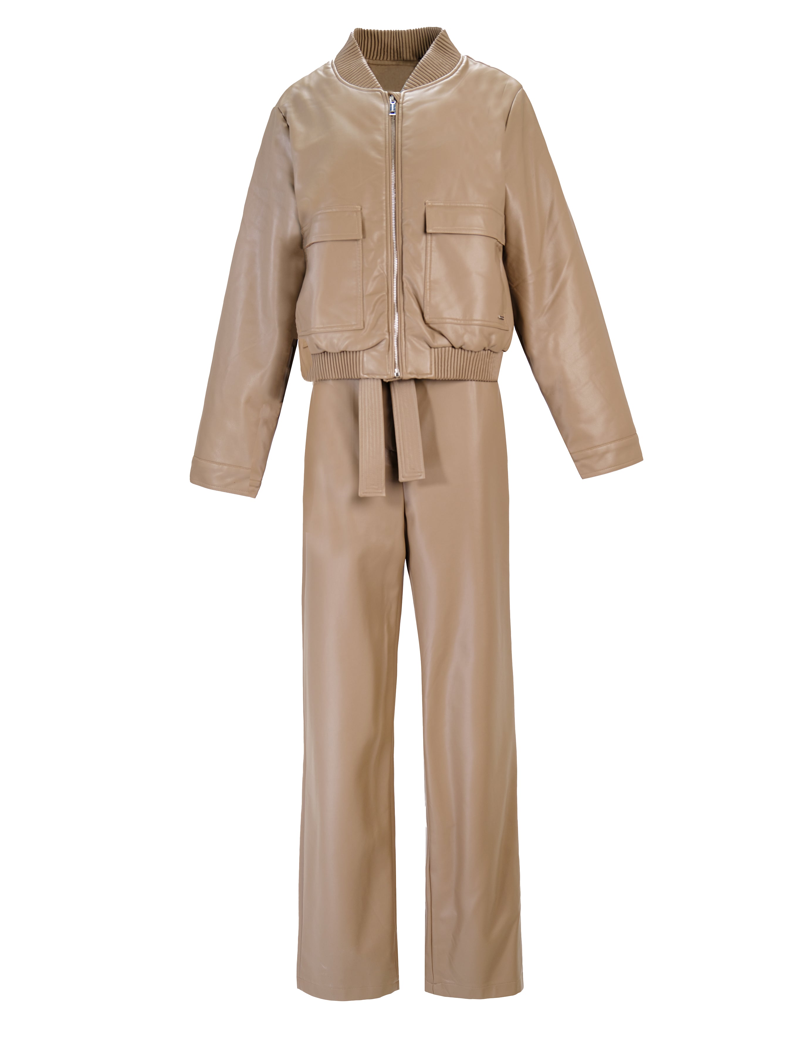 FAUX LEATHER TWO-PIECE SET