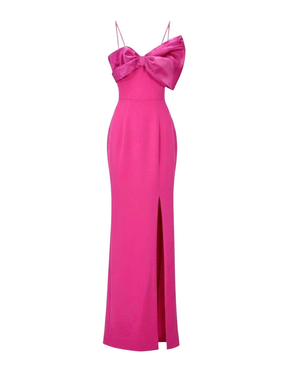 SCULPTURED BOW EVENING GOWN