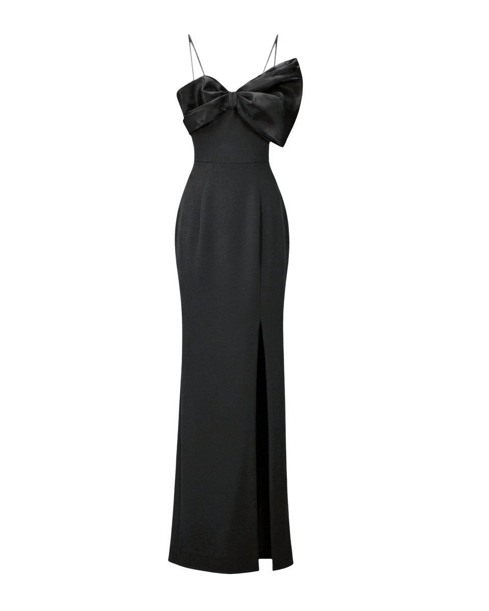 SCULPTURED BOW EVENING GOWN