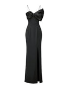 SCULPTURED BOW EVENING GOWN