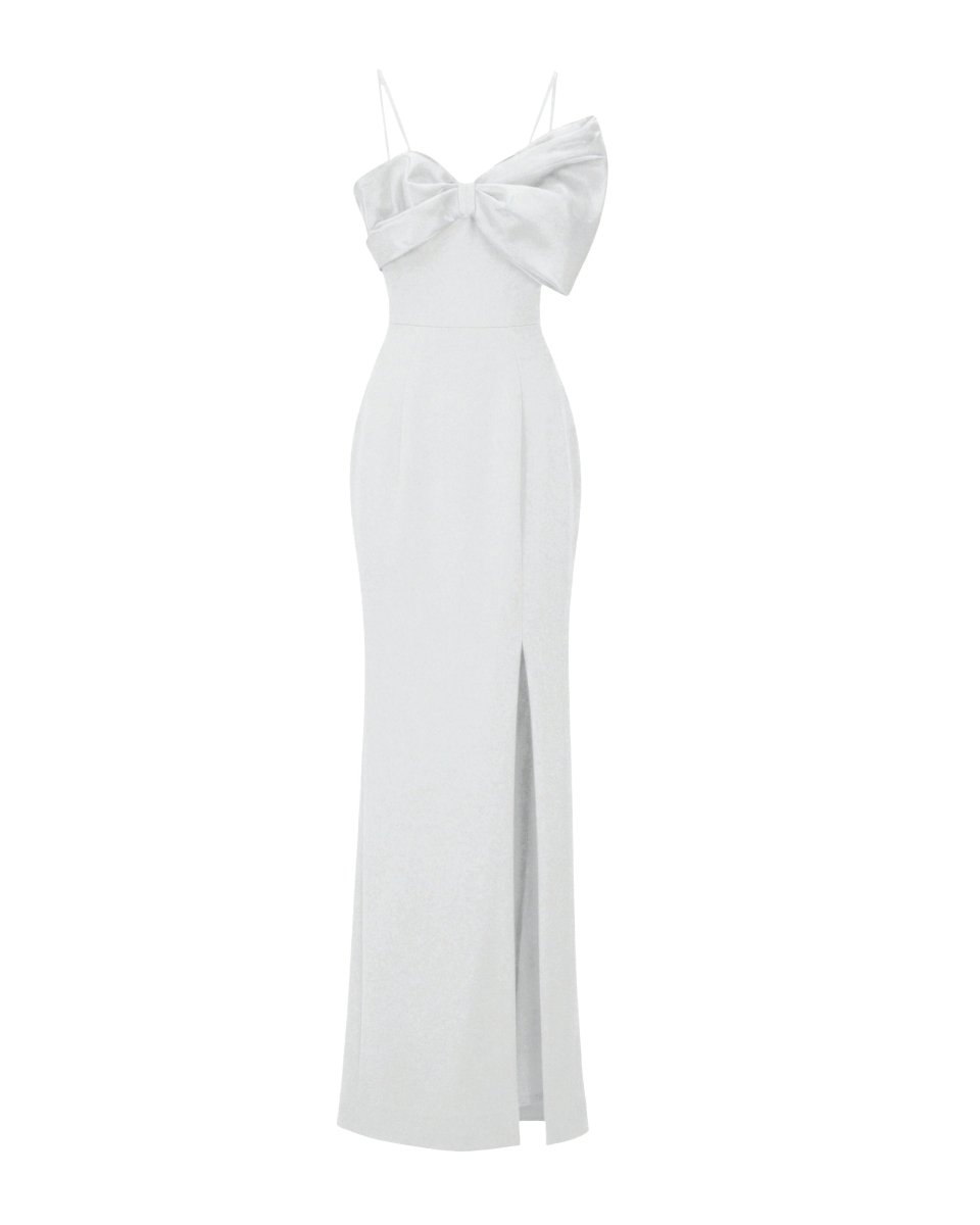 SCULPTURED BOW EVENING GOWN