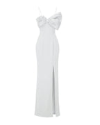 SCULPTURED BOW EVENING GOWN