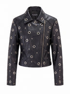 STUDDED LEATHER BIKER JACKET