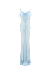 Sheer Feather Maxi Dress