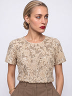ROSE SEQUIN SCOOP-NECK TOP