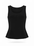 SCOOP NECK SLEEVELESS FITTED TOP