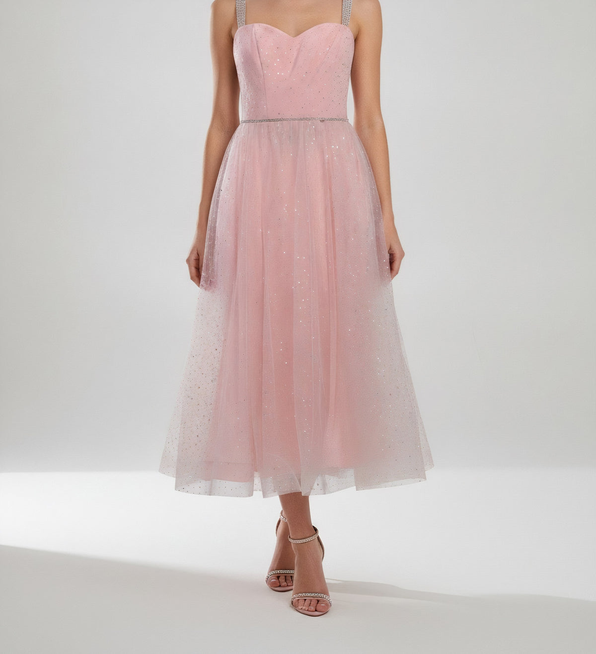 EMBELLISHED TULLE SWEETHEART DRESS