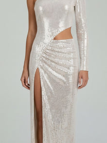 ASYMMETRIC CUTOUT GOWN