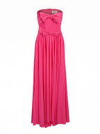DOUBLE BOW STRAPLESS MAXI DRESS