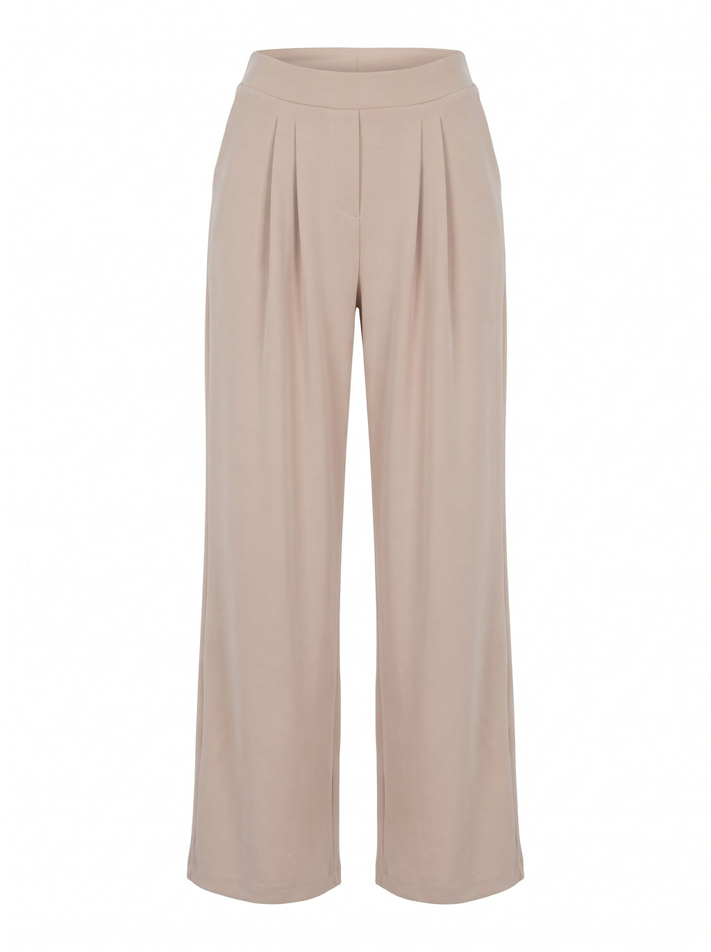 PLEATED WIDE-LEG ELASTICATED TROUSERS