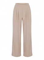 PLEATED WIDE-LEG ELASTICATED TROUSERS