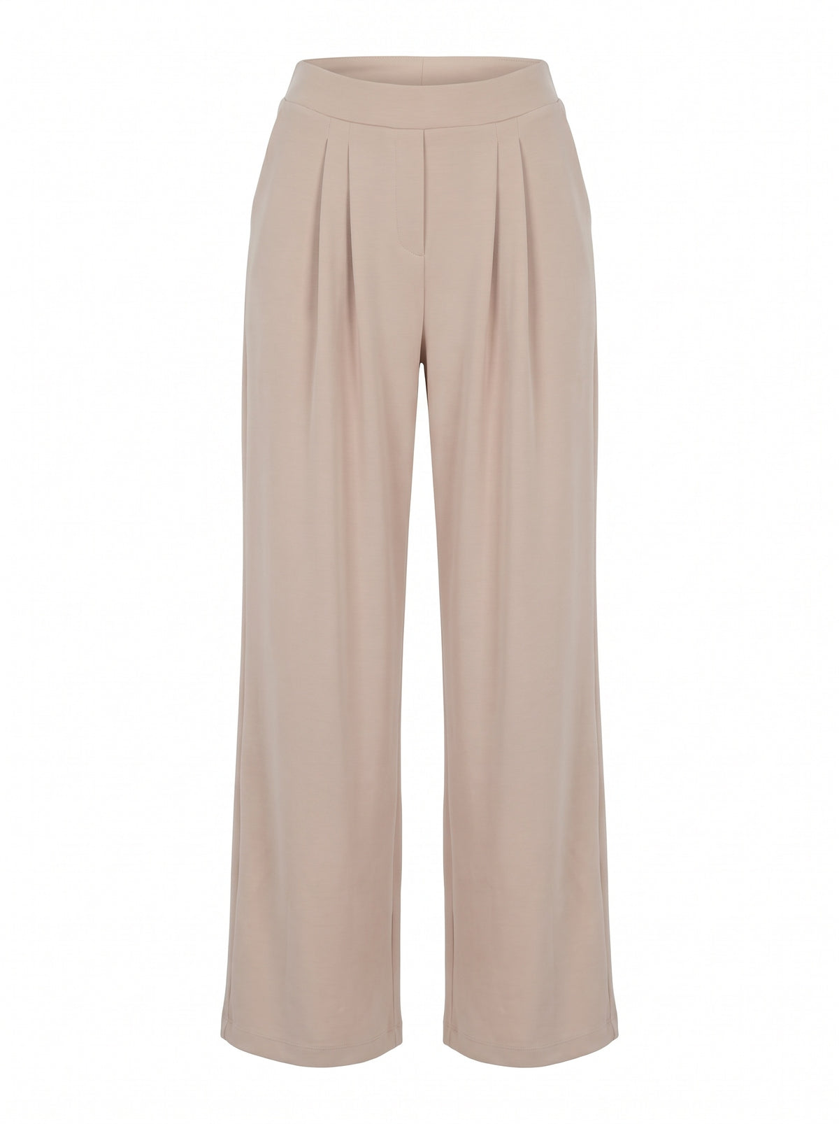 PLEATED WIDE-LEG ELASTICATED TROUSERS