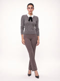 HIGH-WAIST FLARED TAILORED TROUSERS