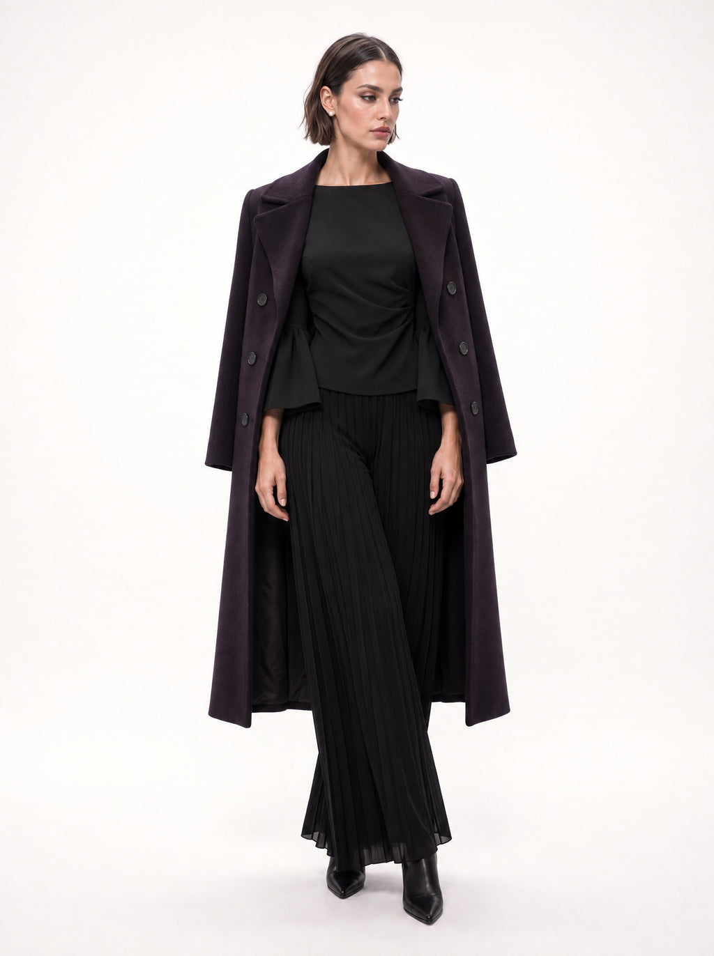 PLEATED WIDE LEG PANTS