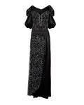 PUFF - SLEEVES EMBELLISHED EVENING GOWN