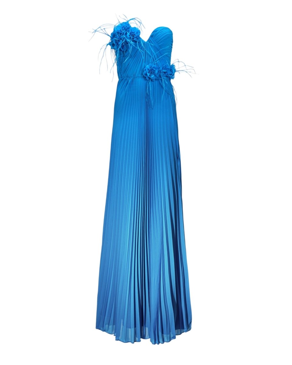 ROMANTIC PLEATED FLORAL GOWN