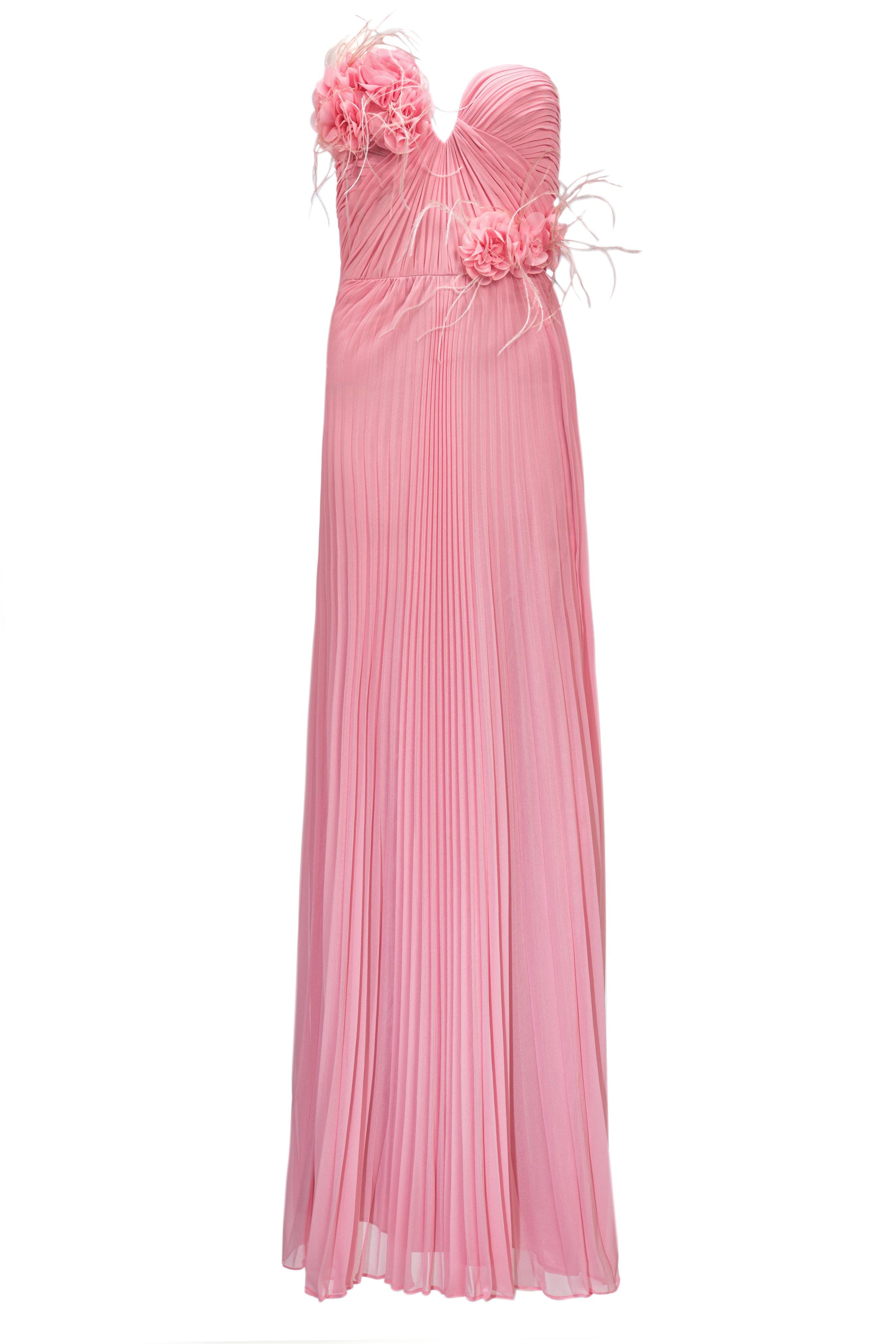 ROMANTIC PLEATED FLORAL GOWN