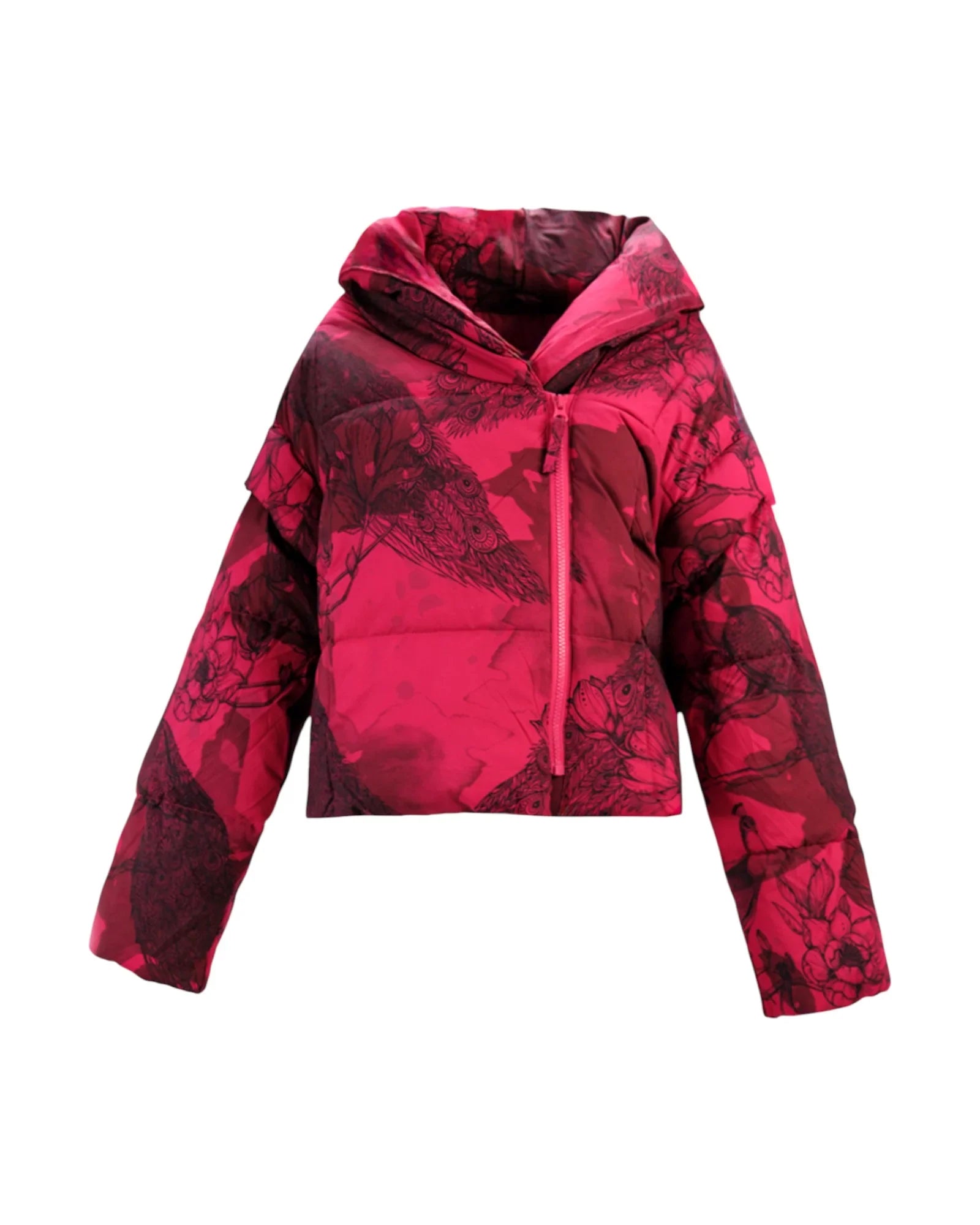 FLORAL PRINT PUFFER JACKET
