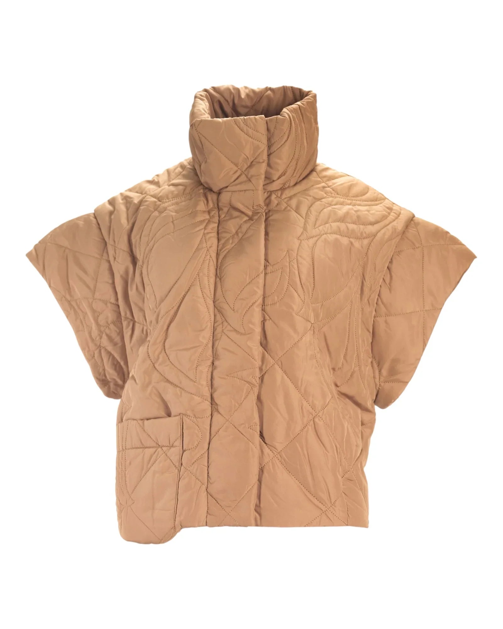 QUILTED SHORT-SLEEVE PUFFER VEST