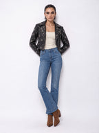 STUDDED LEATHER BIKER JACKET