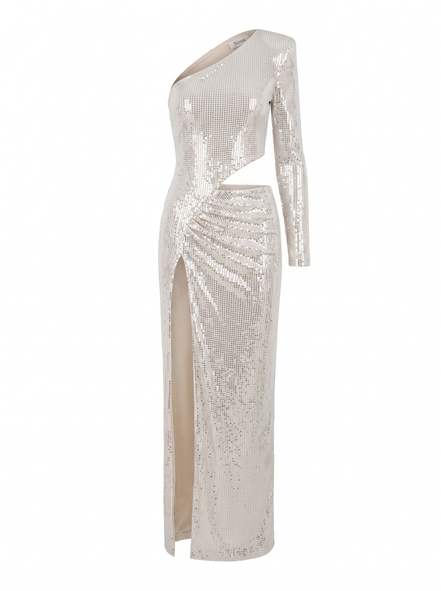 ASYMMETRIC CUTOUT GOWN
