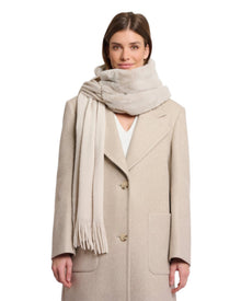 FAUX FUR TRIMMED KNIT SCARF