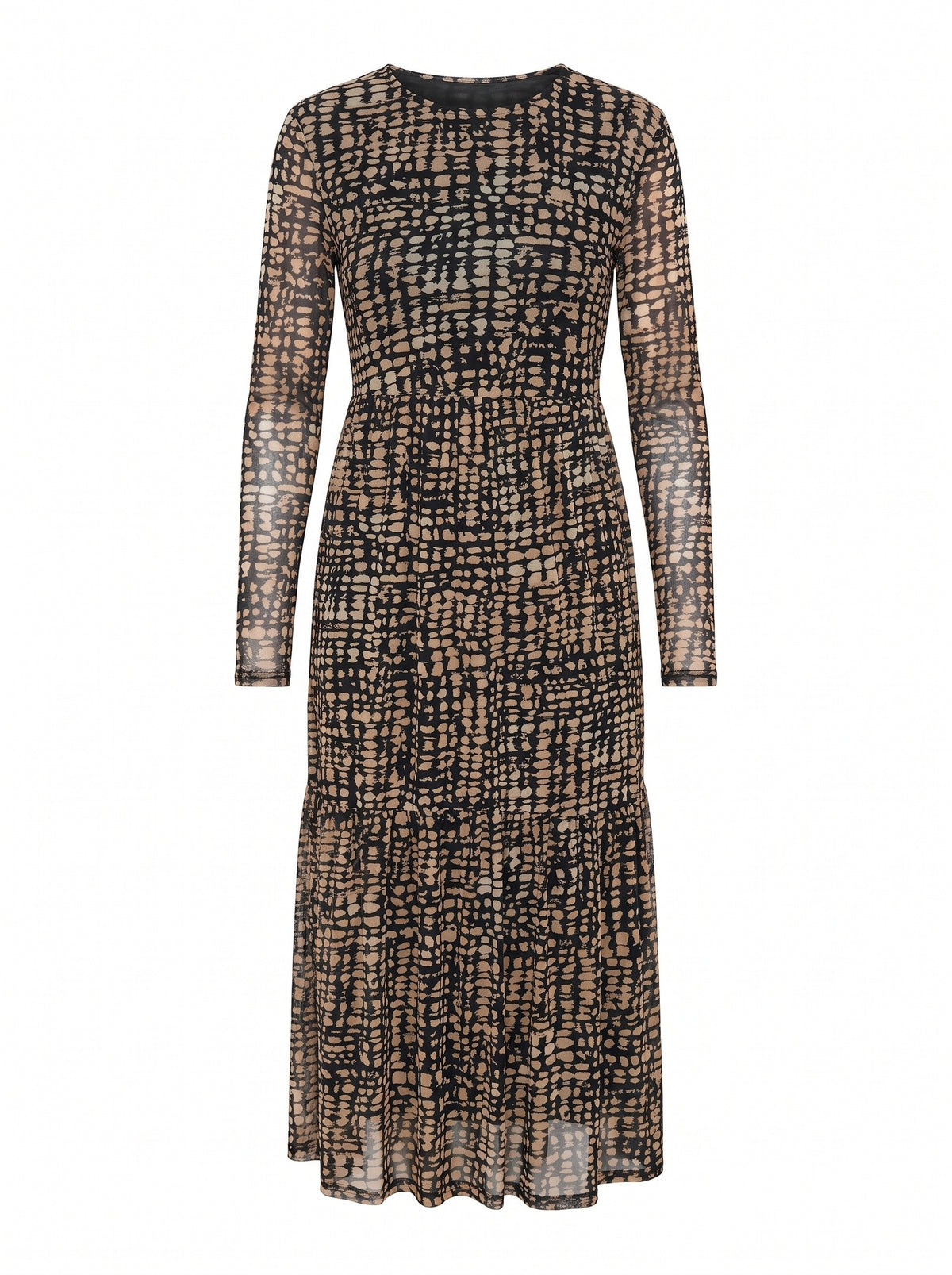Graphic Print Long Sleeve Dress