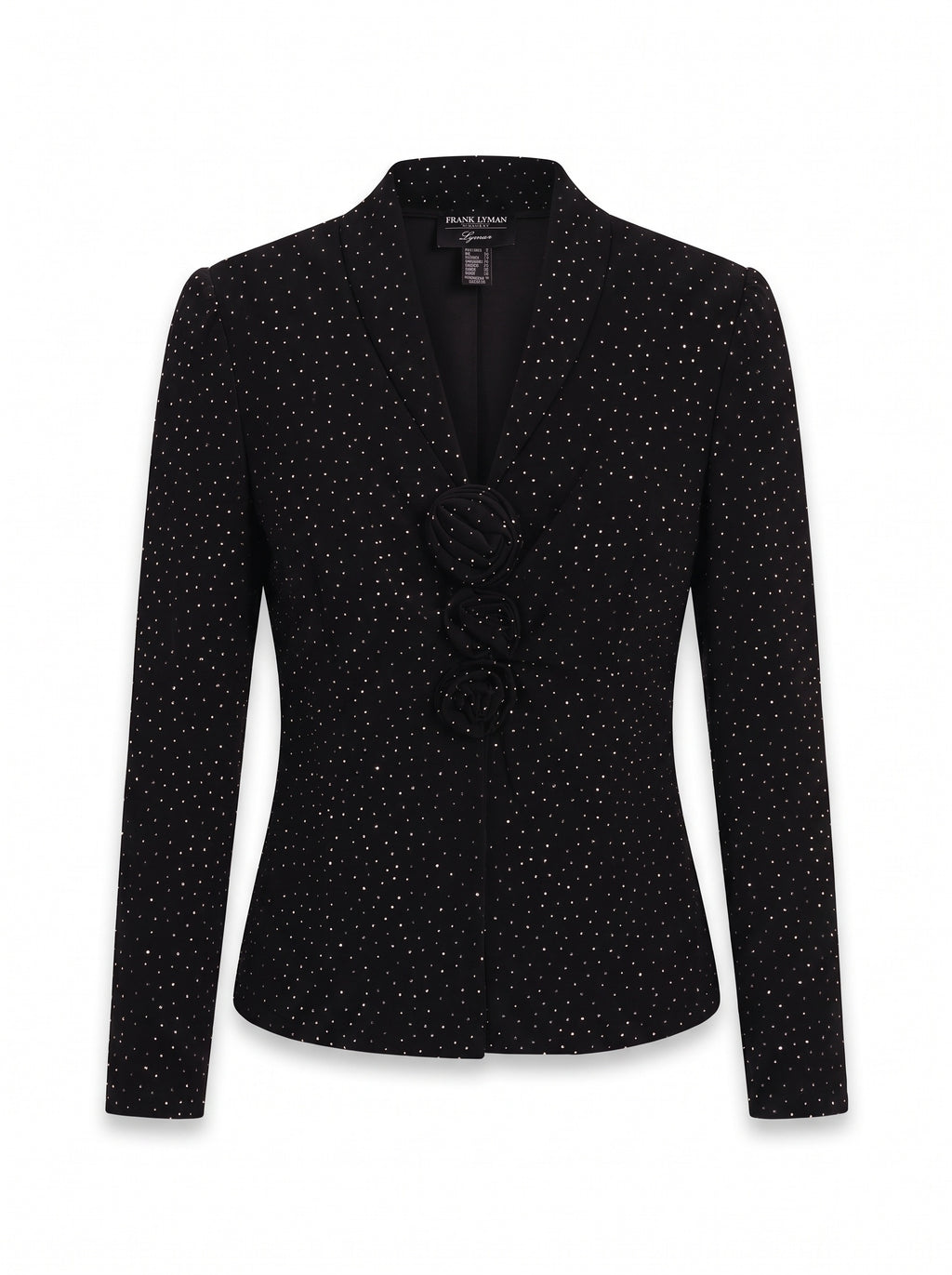 ROSETTE-CLOSURE SHAWL COLLAR JACKET