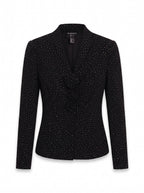 ROSETTE-CLOSURE SHAWL COLLAR JACKET