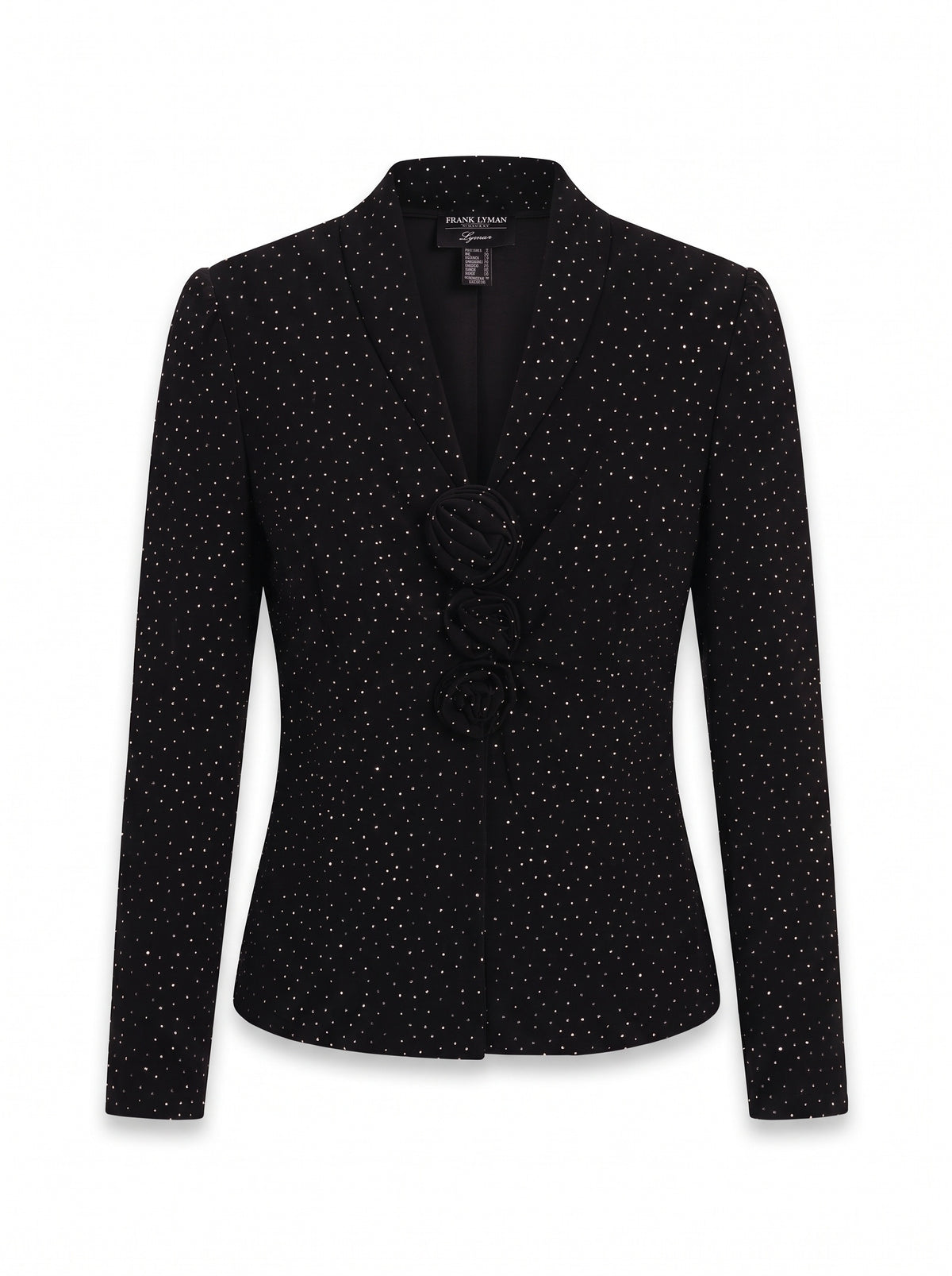 ROSETTE-CLOSURE SHAWL COLLAR JACKET