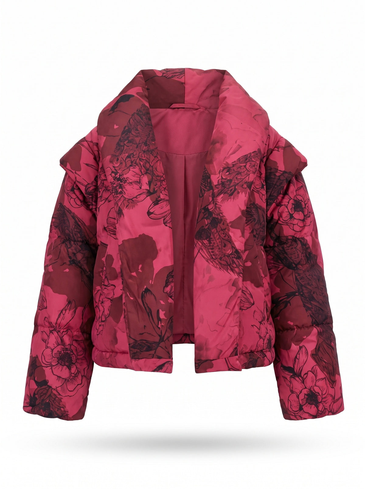 Floral Print Puffer Jacket