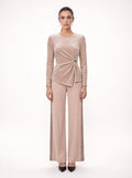 SEQUIN SIDE-PANEL WIDE-LEG TROUSERS