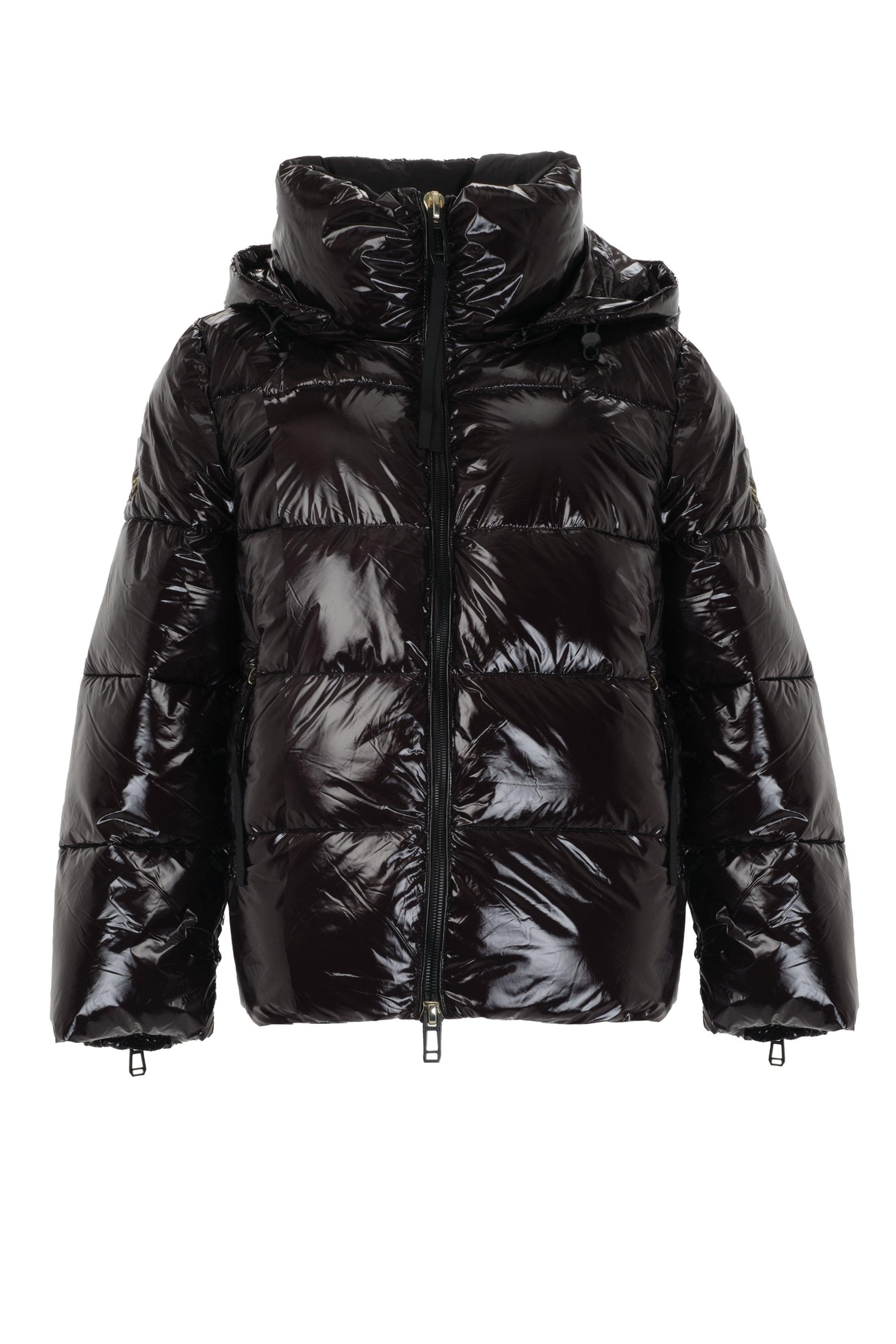 GLOSSY QUILTED BLACK JACKET