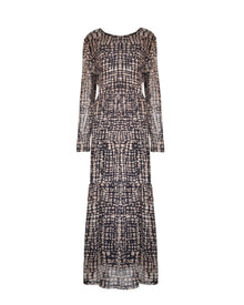 GRAPHIC PRINT LONG SLEEVE DRESS