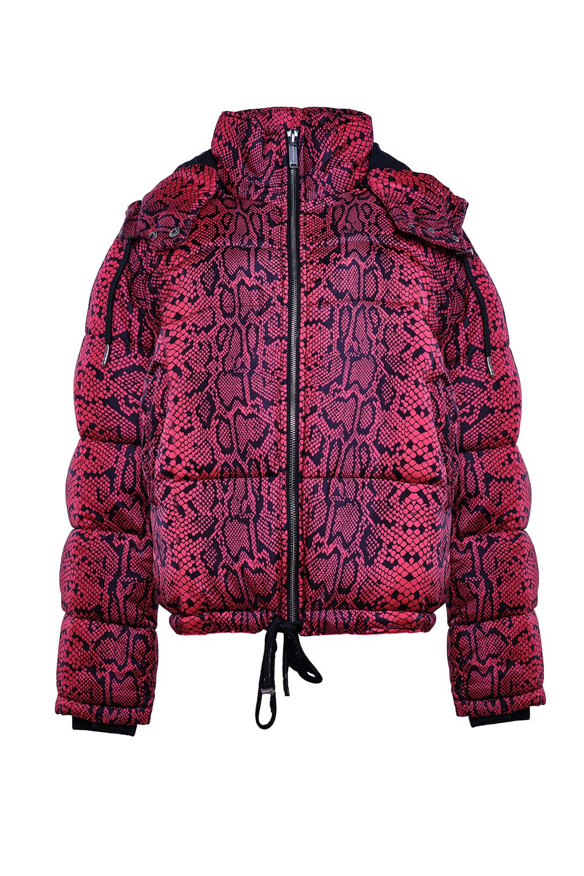 Red Snake Puffer Jacket